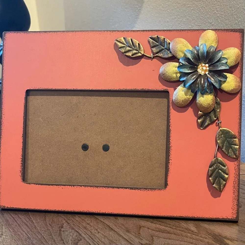 Elegant Orange Floral Picture 4 X 6” Frame